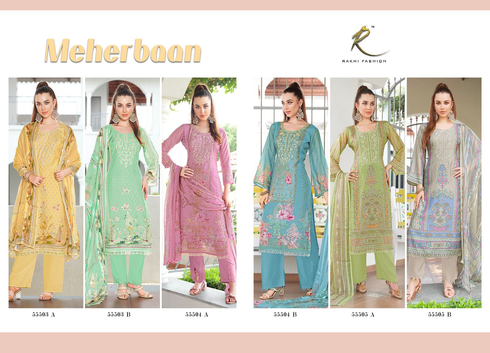 Meherbaan Rakhi Fashion Pure Viscose Pant Style Suits Manufacturer Gujarat