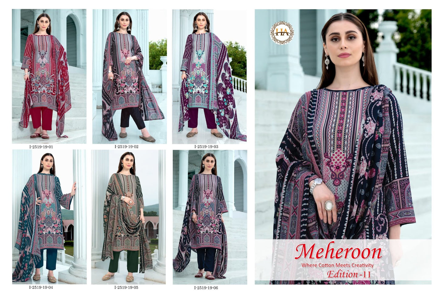 Meheroon Edition 11 Harshit Fashion Viscose Reyon Karachi Salwar Suits Supplier