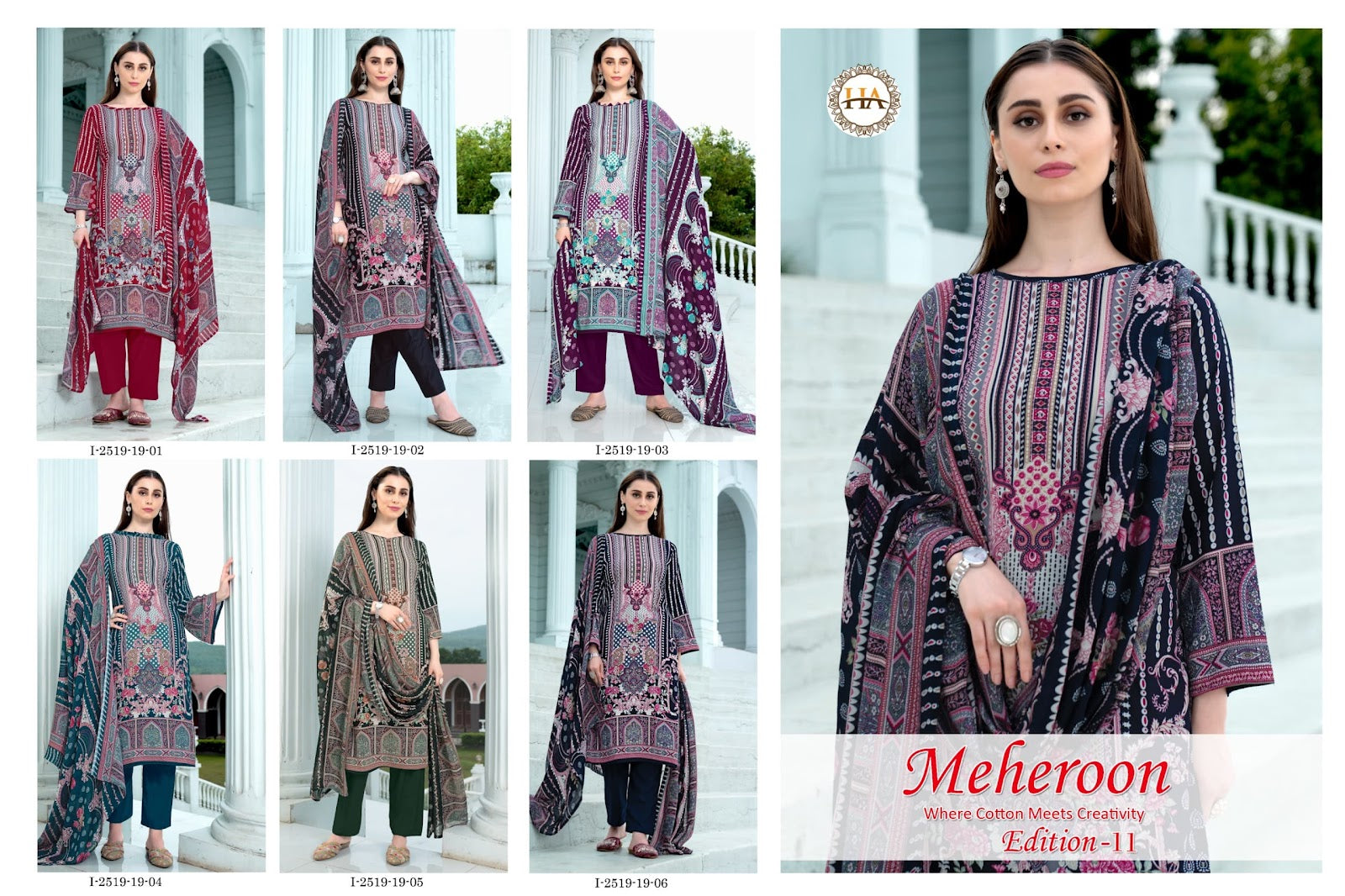 Meheroon Edition 11 Harshit Fashion Viscose Reyon Karachi Salwar Suits Supplier
