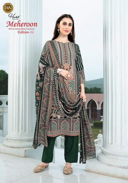 Meheroon Edition 11 Harshit Fashion Viscose Reyon Karachi Salwar Suits Supplier