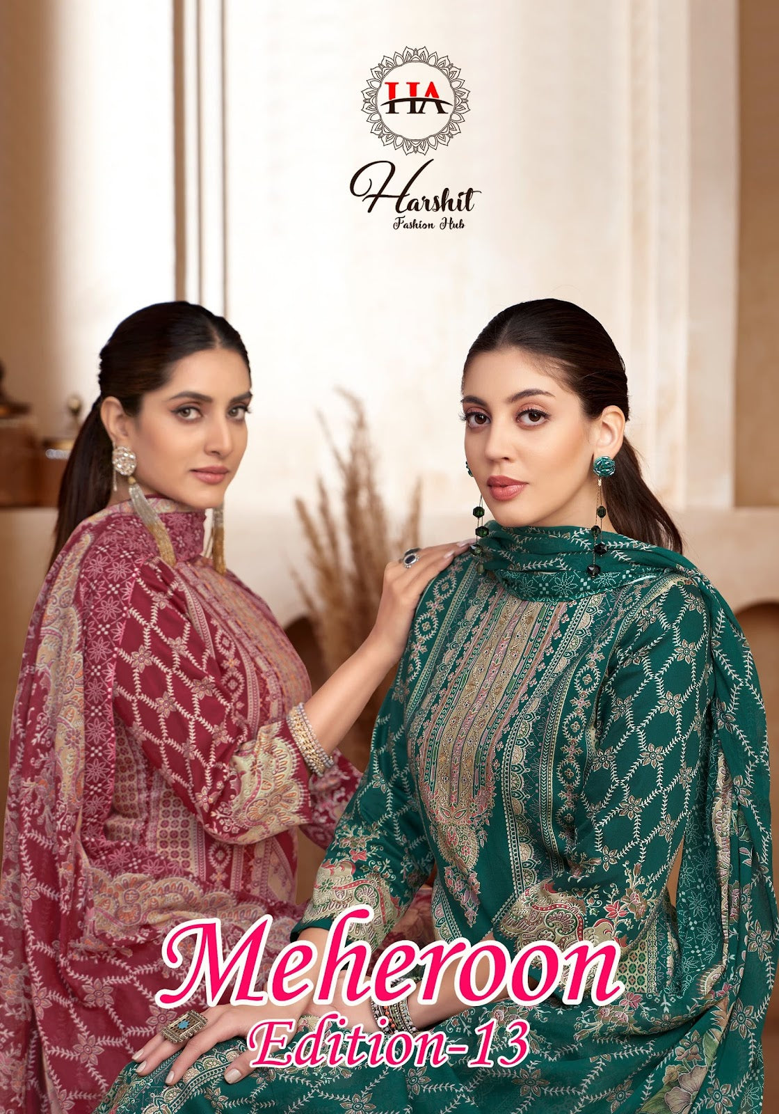 Meheroon Edition 13 Harshit Fashion Viscose Reyon Karachi Salwar Suits Exporter Ahmedabad