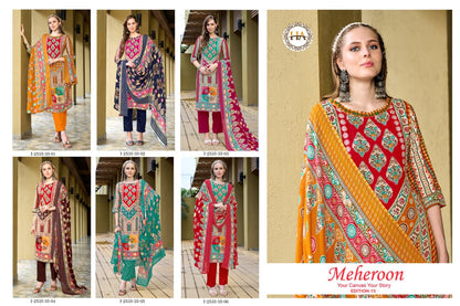 Meheroon Edition 15 Harshit Fashion Pure Viscose Karachi Salwar Suits Wholesaler