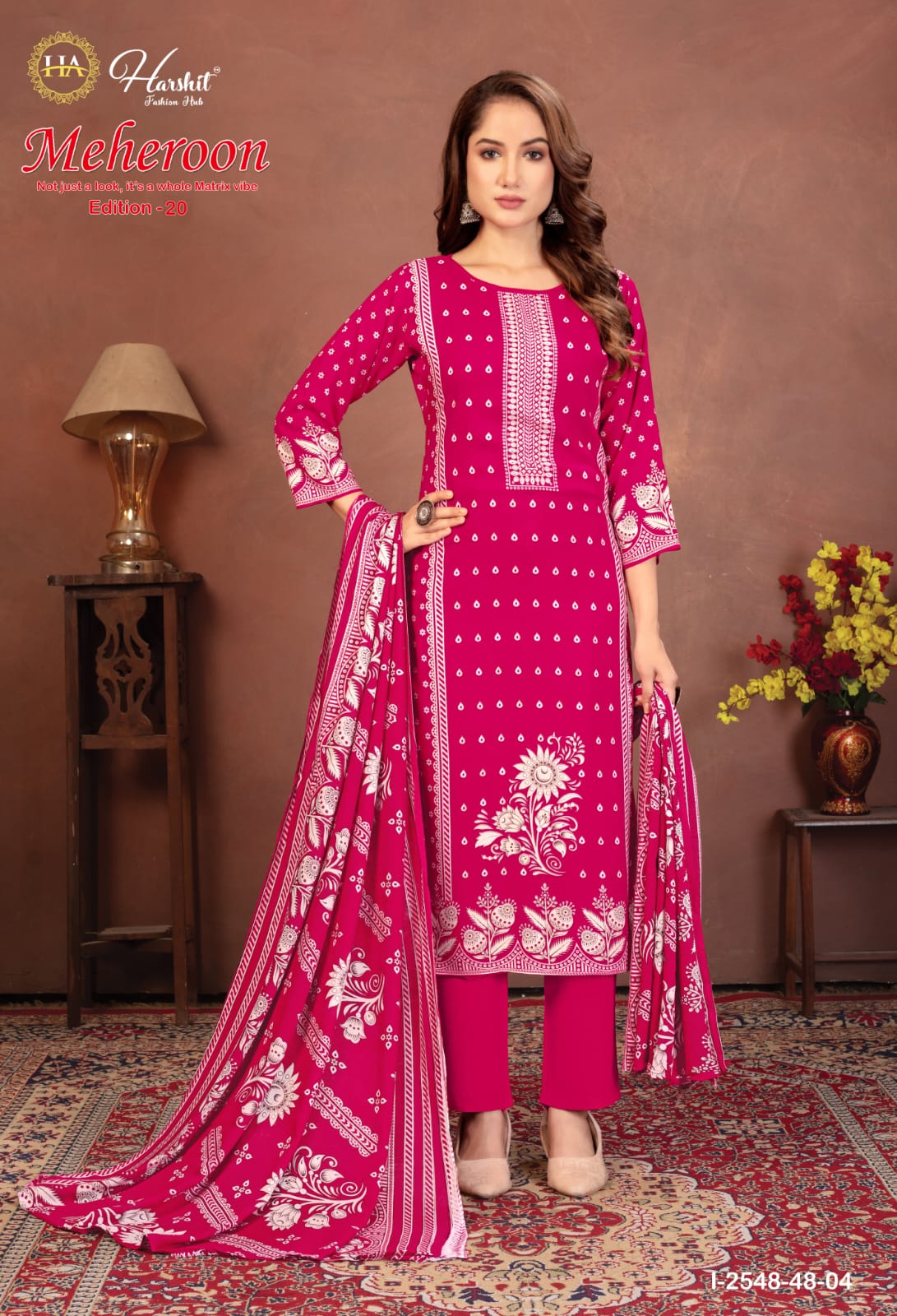 Meheroon Edition 20 Harshit Fashion Viscose Reyon Karachi Salwar Suits Supplier Gujarat