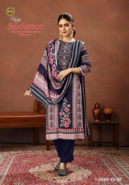 Meheroon Edition 21 Harshit Fashion Viscose Reyon Karachi Salwar Suits Wholesale Price