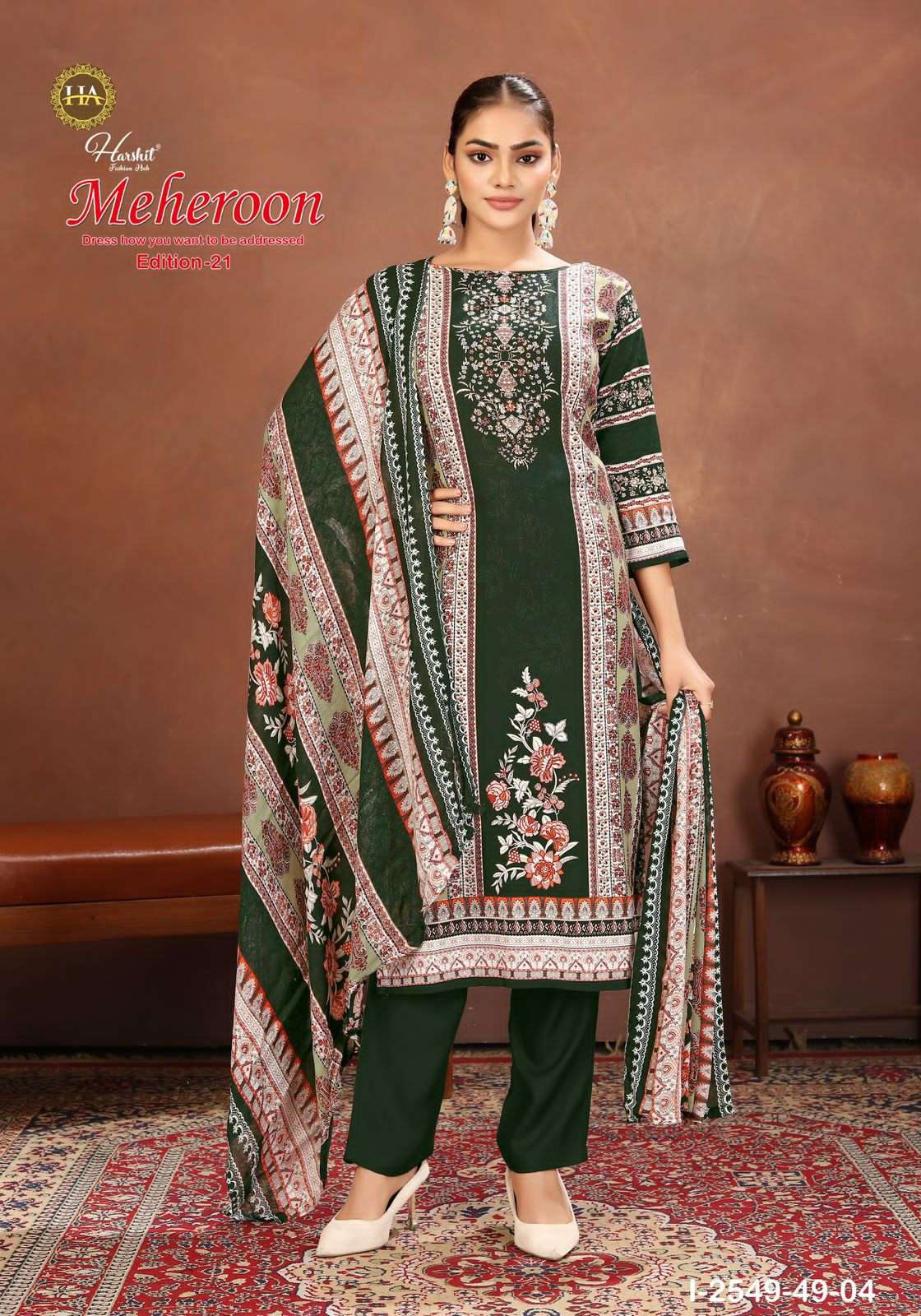 Meheroon Edition 21 Harshit Fashion Viscose Reyon Karachi Salwar Suits Wholesale Price