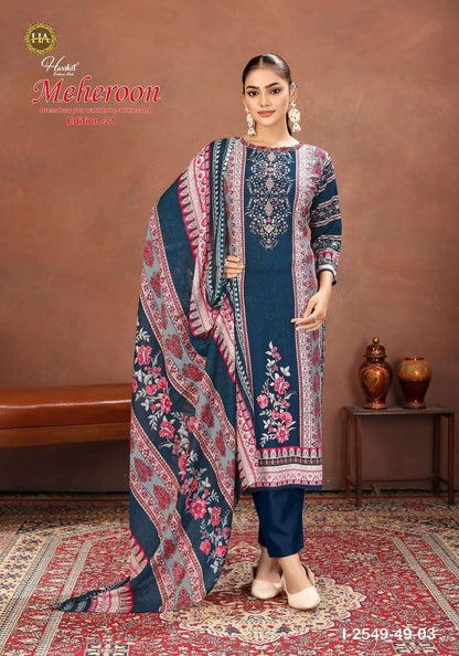 Meheroon Edition 21 Harshit Fashion Viscose Reyon Karachi Salwar Suits Wholesale Price