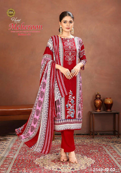 Meheroon Edition 21 Harshit Fashion Viscose Reyon Karachi Salwar Suits Wholesale Price