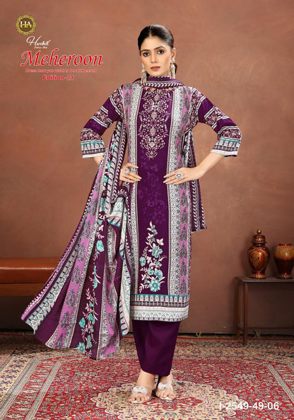 Meheroon Edition 21 Harshit Fashion Viscose Reyon Karachi Salwar Suits Wholesale Price