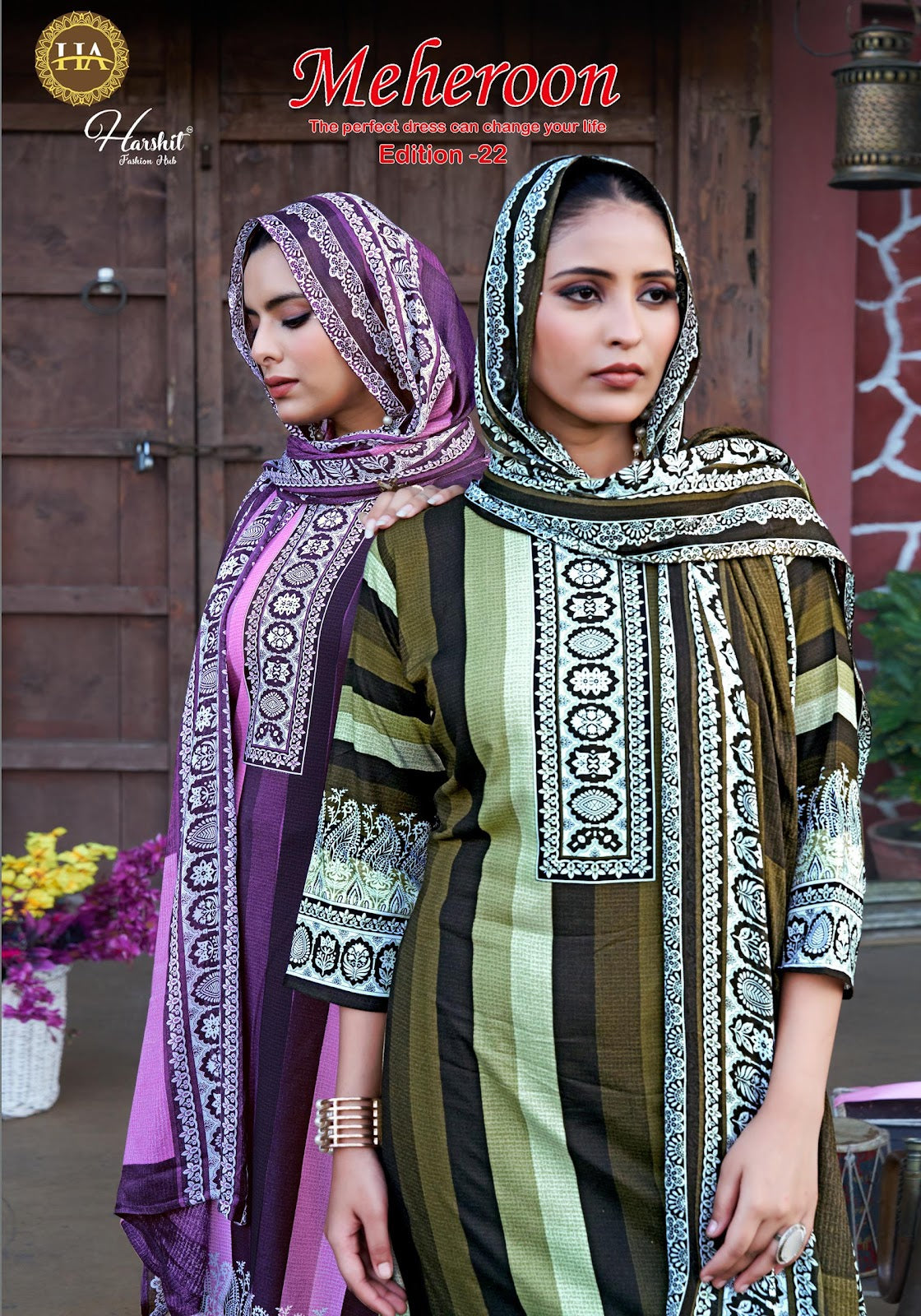 Meheroon Edition 22 Harshit Fashion Viscose Reyon Karachi Salwar Suits Exporter