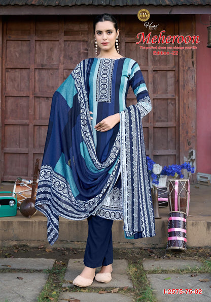Meheroon Edition 22 Harshit Fashion Viscose Reyon Karachi Salwar Suits Exporter