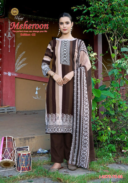 Meheroon Edition 22 Harshit Fashion Viscose Reyon Karachi Salwar Suits Exporter