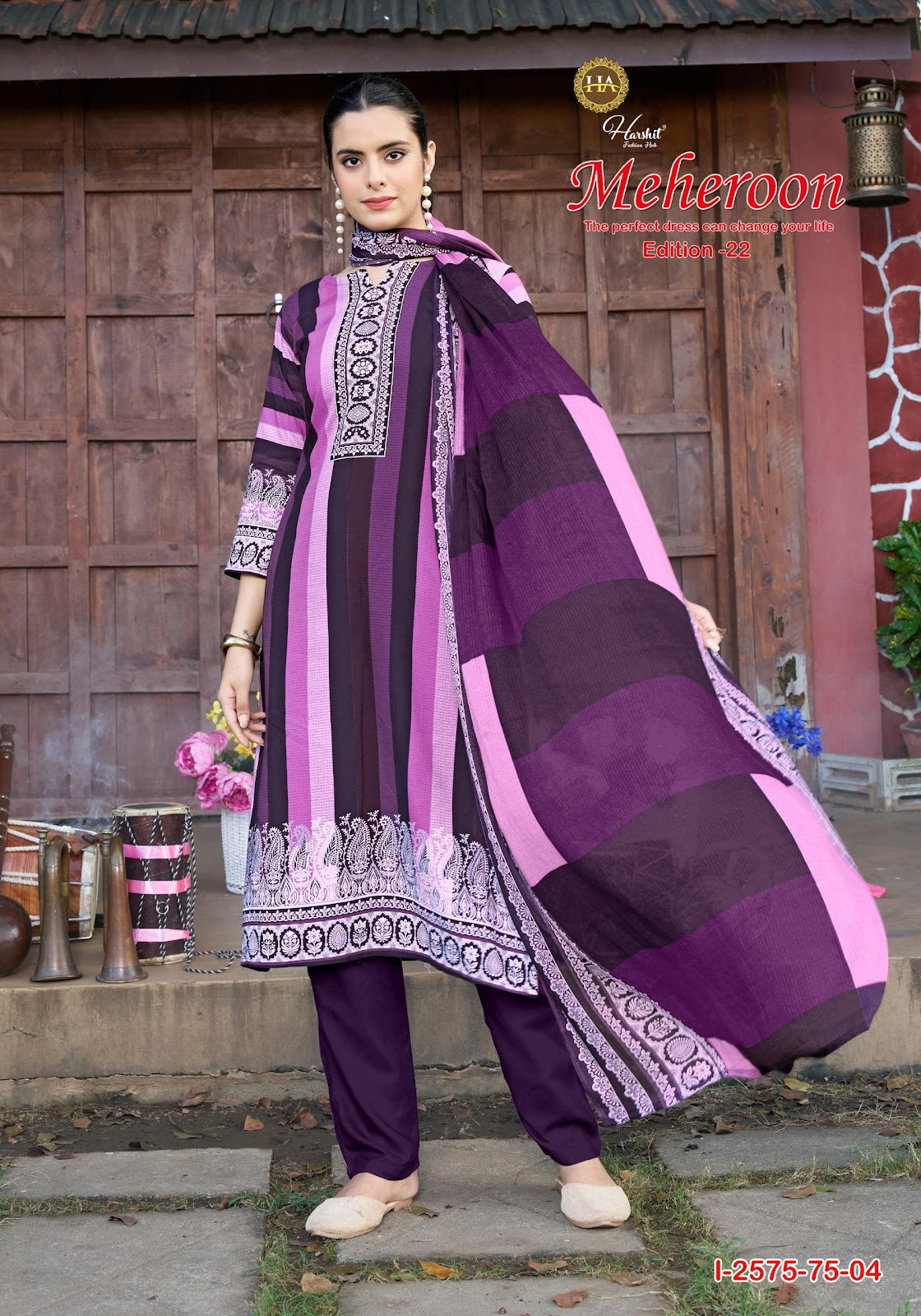 Meheroon Edition 22 Harshit Fashion Viscose Reyon Karachi Salwar Suits Exporter