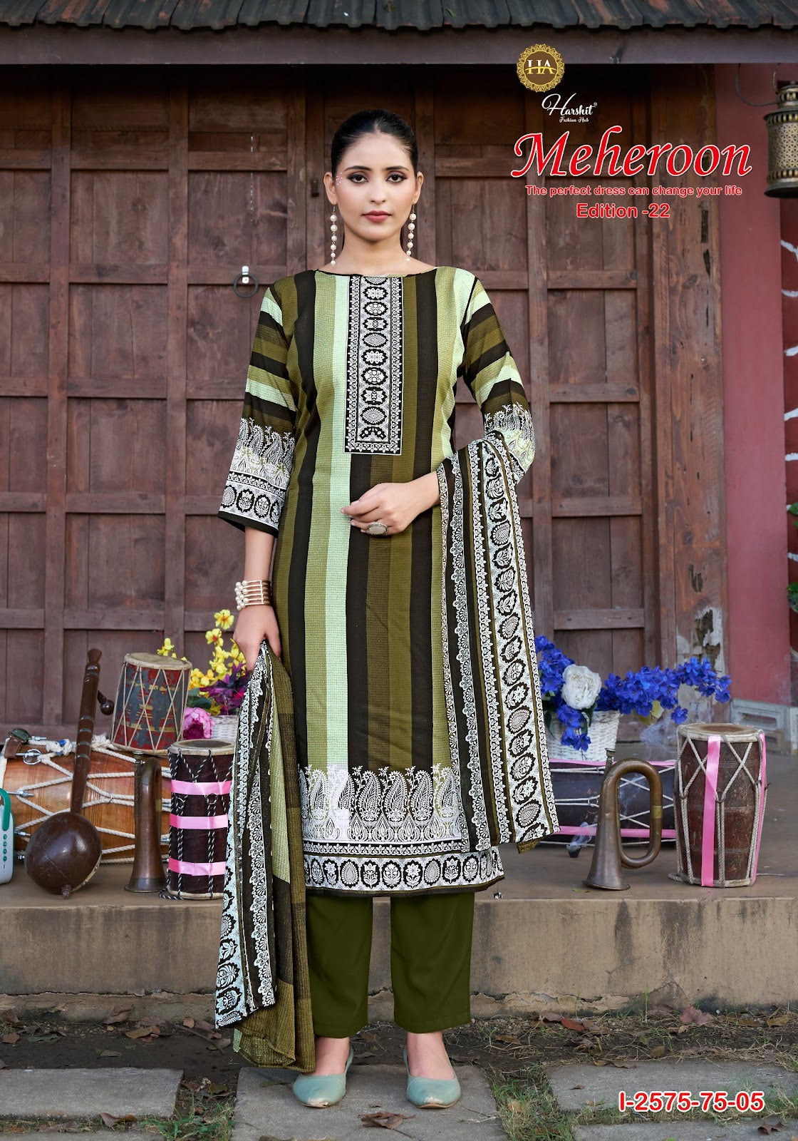 Meheroon Edition 22 Harshit Fashion Viscose Reyon Karachi Salwar Suits Exporter