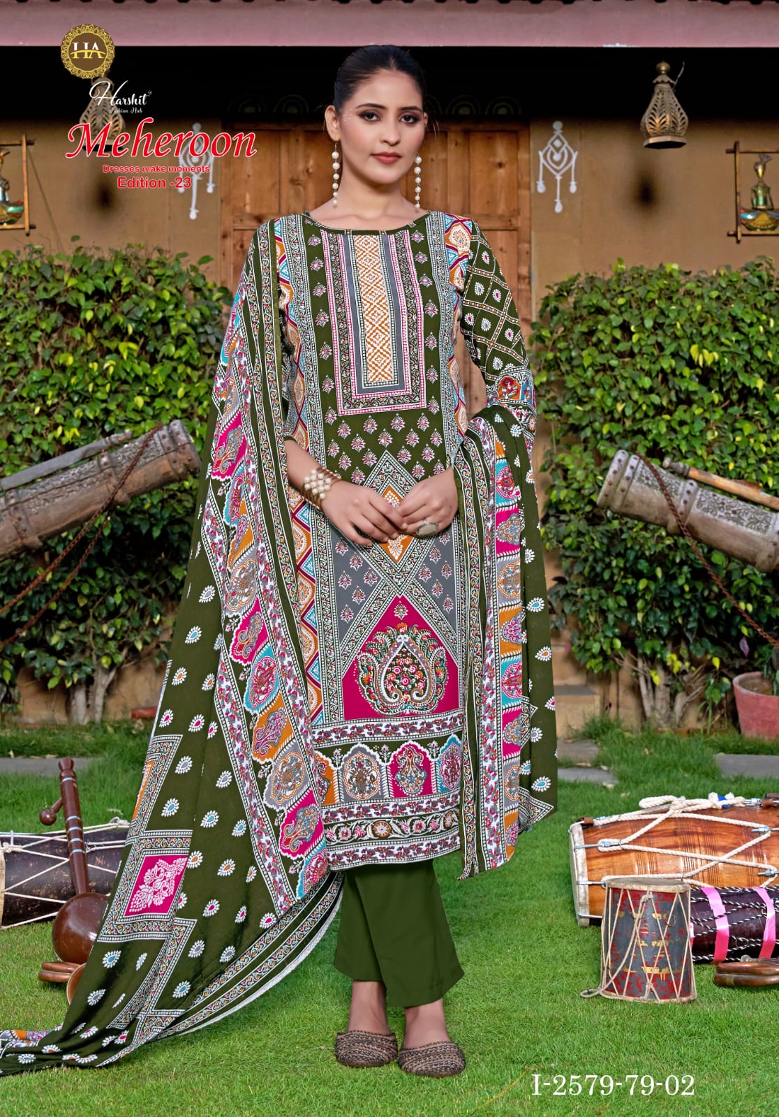 Meheroon Edition 23 Harshit Fashion Viscose Reyon Karachi Salwar Suits Exporter Gujarat