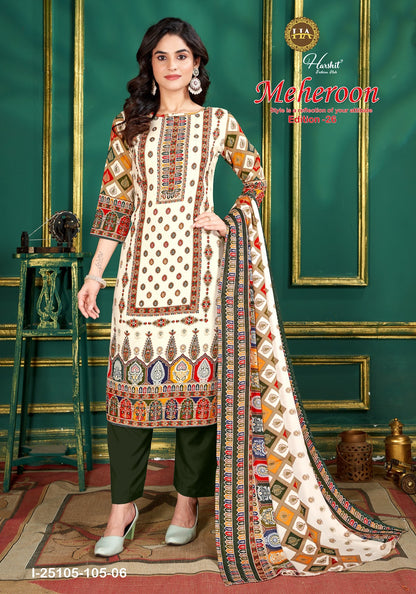 Meheroon Edition 26 Harshit Fashion Viscose Reyon Pant Style Suits Wholesaler