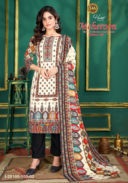 Meheroon Edition 26 Harshit Fashion Viscose Reyon Pant Style Suits Wholesaler