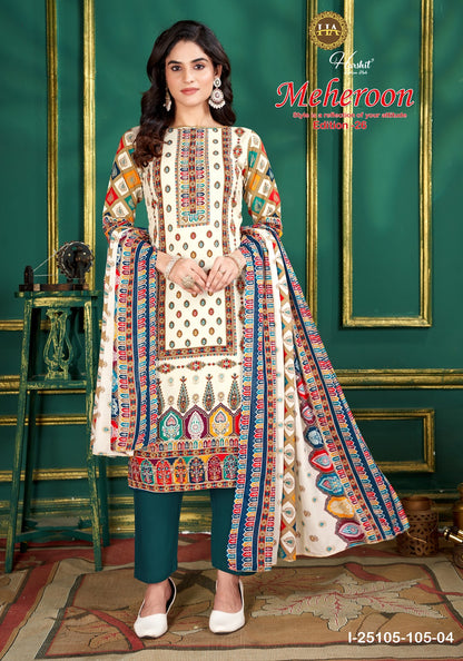 Meheroon Edition 26 Harshit Fashion Viscose Reyon Pant Style Suits Wholesaler