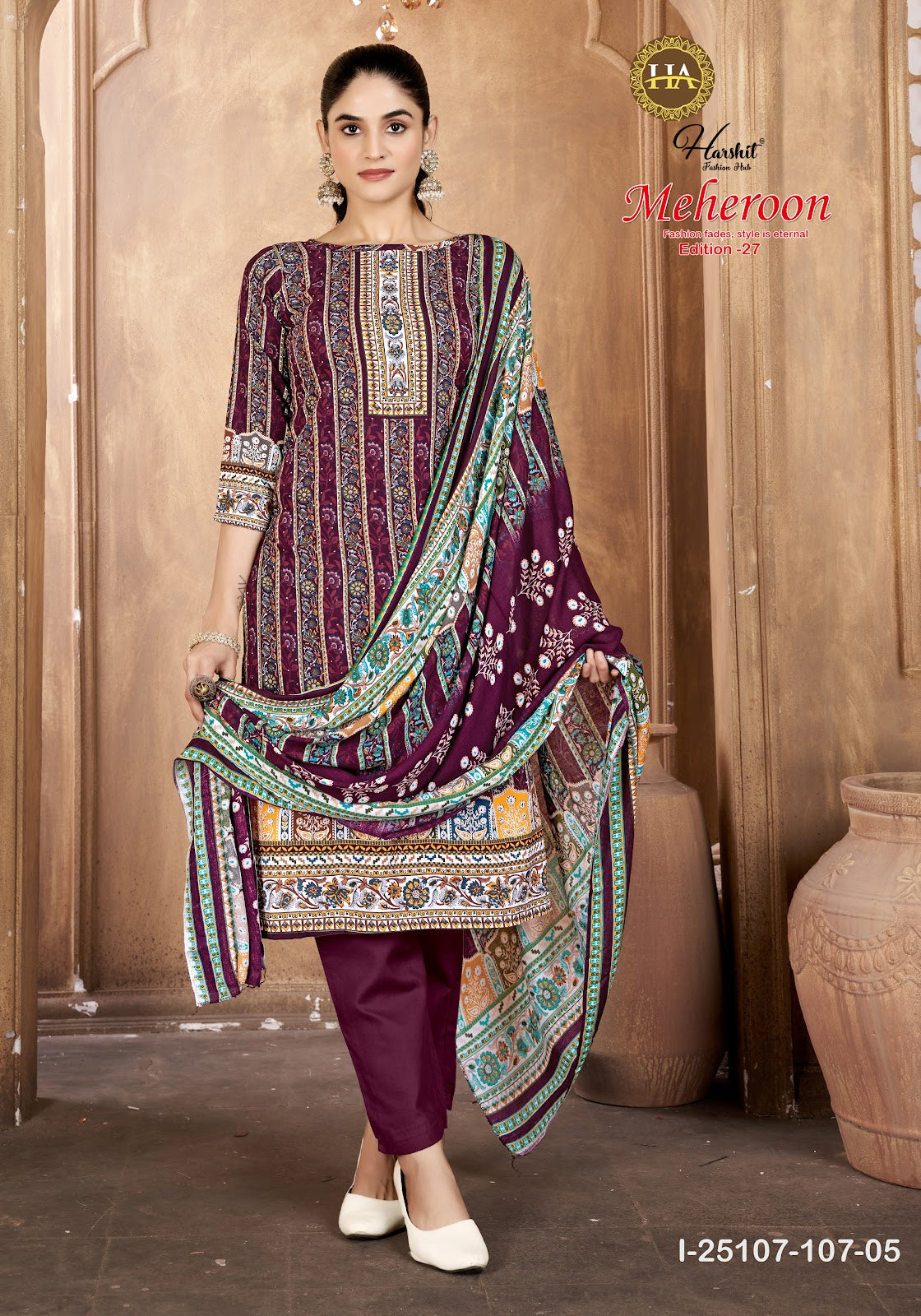 Meheroon Edition 27 Harshit Fashion Viscose Reyon Karachi Salwar Suits Exporter Gujarat