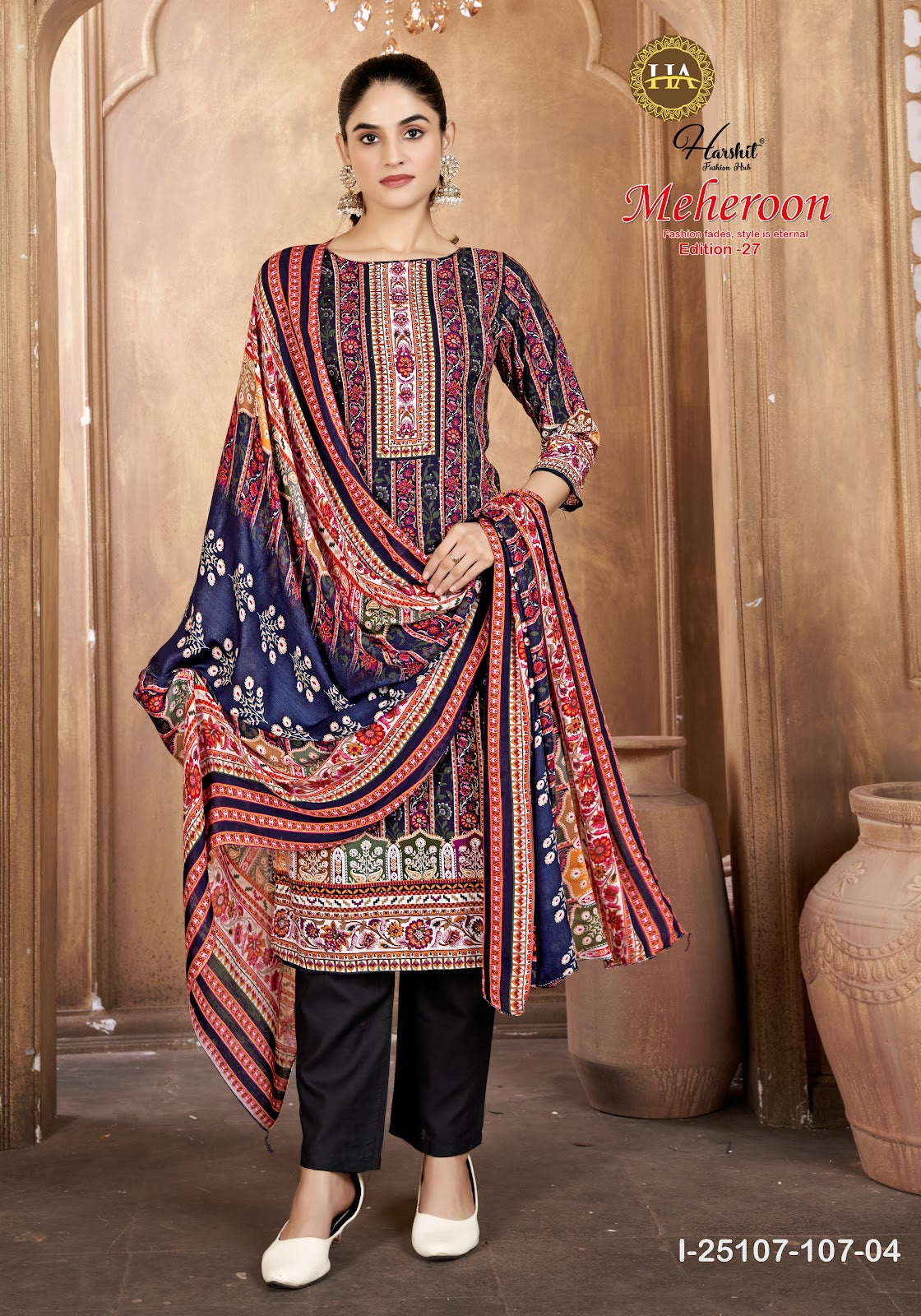 Meheroon Edition 27 Harshit Fashion Viscose Reyon Karachi Salwar Suits Exporter Gujarat