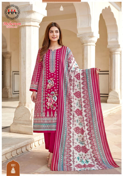 Meheroon Edition 31 Harshit Fashion Viscose Reyon Karachi Salwar Suits Manufacturer Ahmedabad