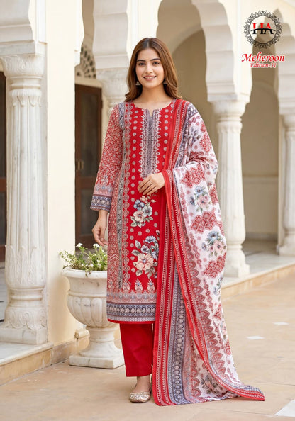 Meheroon Edition 31 Harshit Fashion Viscose Reyon Karachi Salwar Suits Manufacturer Ahmedabad