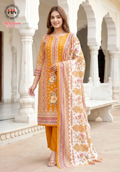 Meheroon Edition 31 Harshit Fashion Viscose Reyon Karachi Salwar Suits Manufacturer Ahmedabad