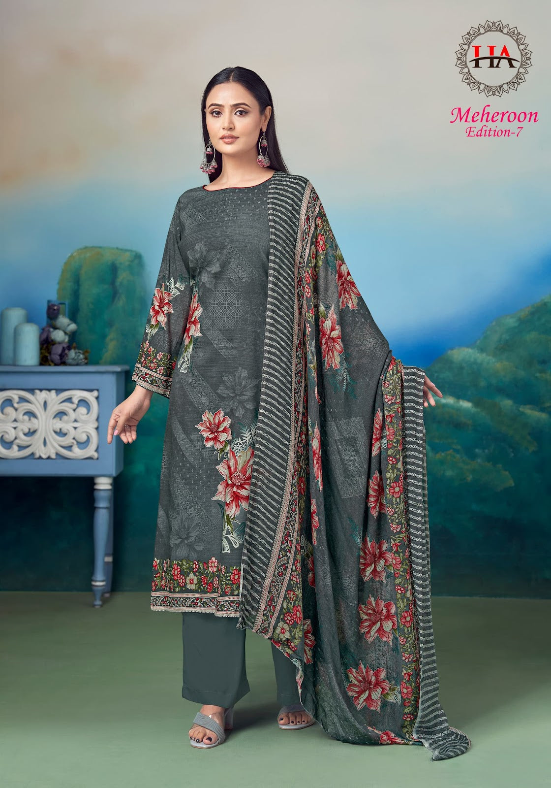 Meheroon Edition 7 Harshit Fashion Viscose Reyon Plazzo Style Suits Exporter Gujarat