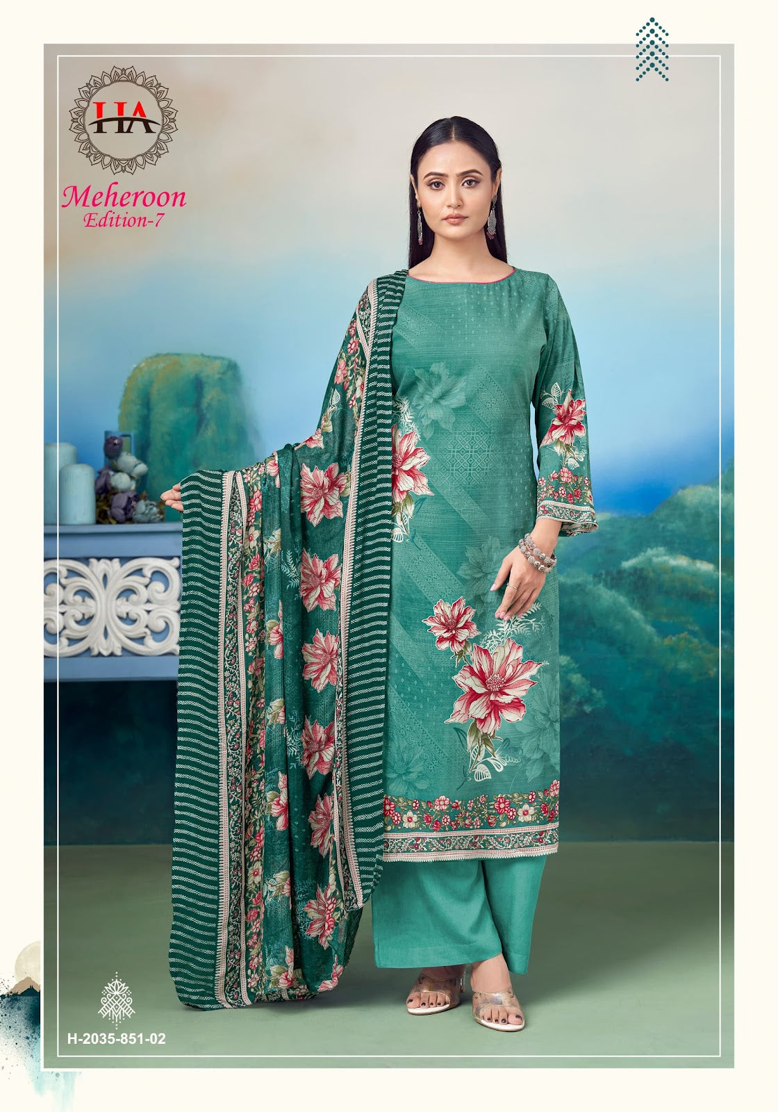 Meheroon Edition 7 Harshit Fashion Viscose Reyon Plazzo Style Suits Exporter Gujarat