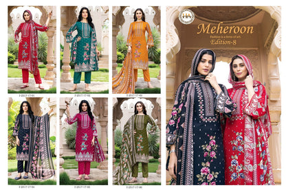 Meheroon Edition 8 Harshit Fashion Viscose Reyon Karachi Salwar Suits Wholesaler Ahmedabad