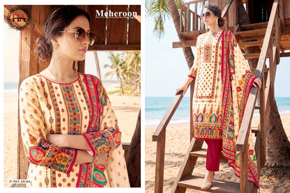 Meheroon Vol 33 Harshit Fashion Viscose Reyon Karachi Salwar Suits Wholesale Rate