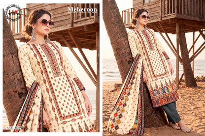 Meheroon Vol 33 Harshit Fashion Viscose Reyon Karachi Salwar Suits Wholesale Rate