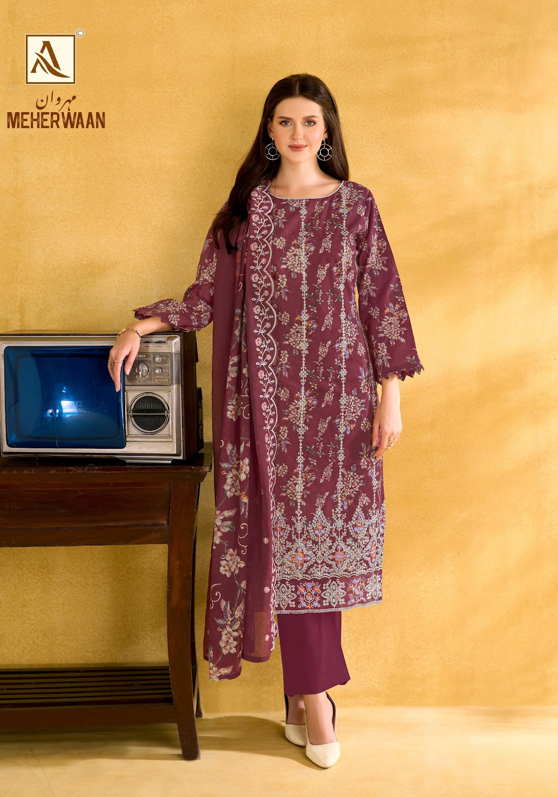 Meherwaan Alok Cambric Cotton Karachi Salwar Suits Exporter Gujarat