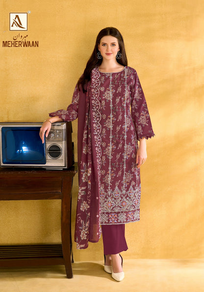 Meherwaan Alok Cambric Cotton Karachi Salwar Suits Exporter Gujarat