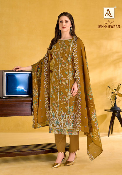 Meherwaan Alok Cambric Cotton Karachi Salwar Suits Exporter Gujarat
