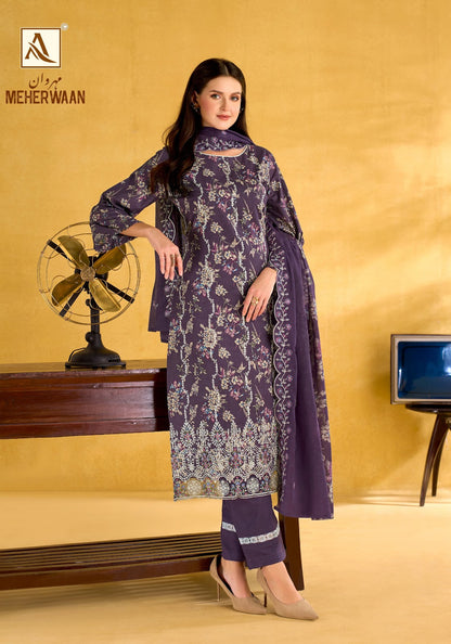 Meherwaan Alok Cambric Cotton Karachi Salwar Suits Exporter Gujarat