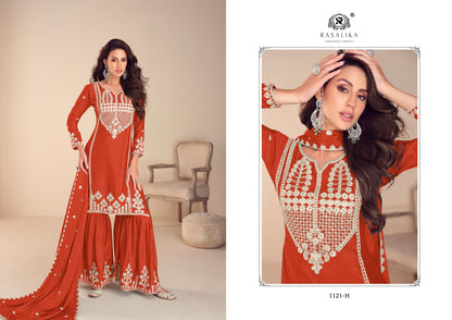 Mehfil Gold Rasalika Chinon Readymade Sharara Suits Manufacturer
