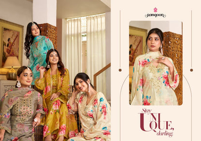 Mehfil Rangoon Chinnon Readymade Plazzo Style Suits Manufacturer India