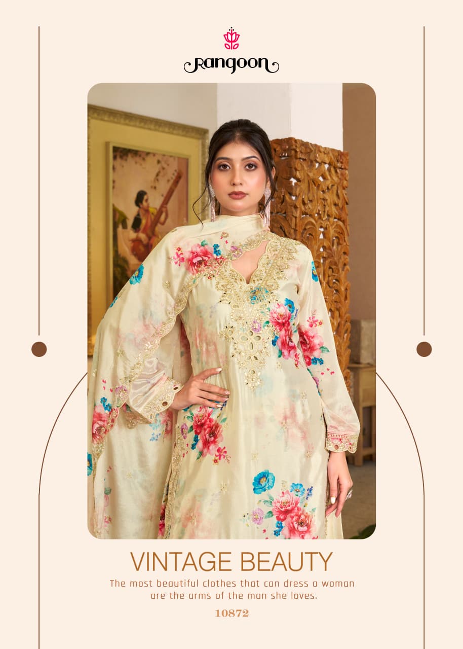 Mehfil Rangoon Chinnon Readymade Plazzo Style Suits Manufacturer India