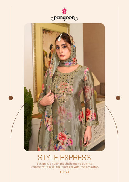 Mehfil Rangoon Chinnon Readymade Plazzo Style Suits Manufacturer India