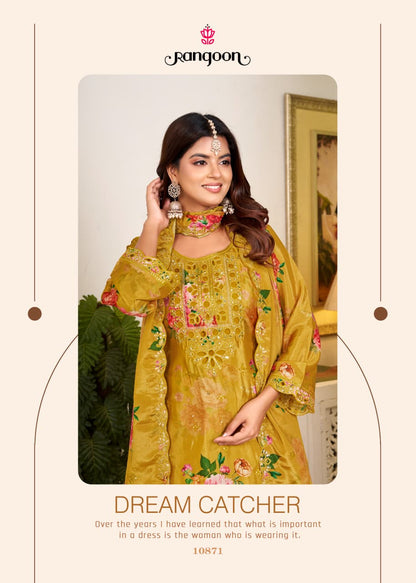 Mehfil Rangoon Chinnon Readymade Plazzo Style Suits Manufacturer India