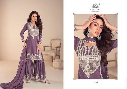 Mehfil Rasalika Chinon Silk Readymade Sharara Suits Manufacturer