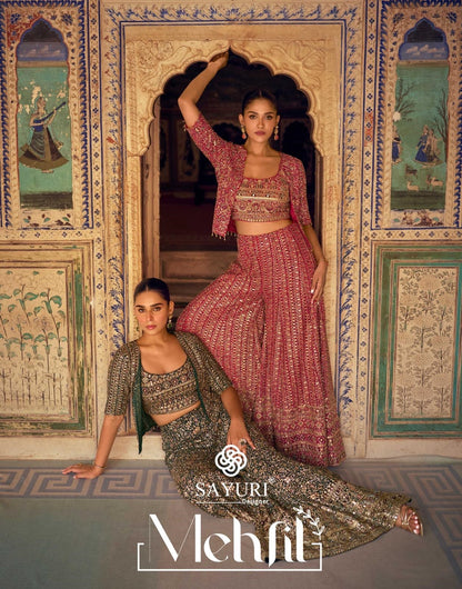 Mehfil Sayuri Georgette Indo Western Pair Wholesaler