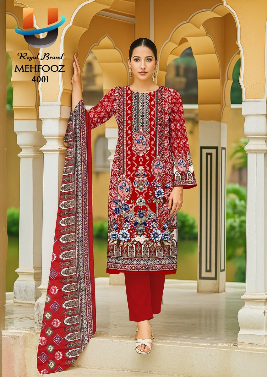 Mehfooz Vol 4 Royal Brand Cotton Karachi Salwar Suits Exporter