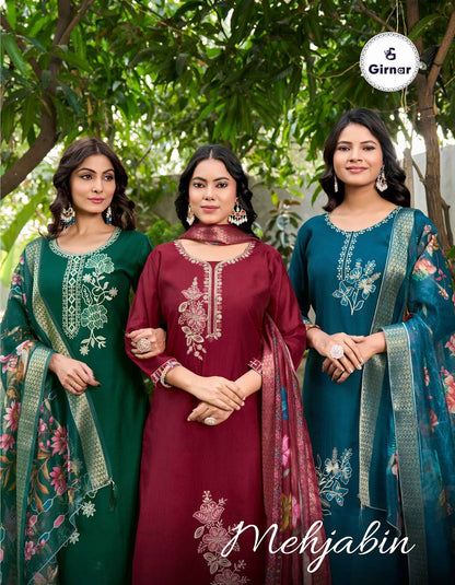 Mehjabin Vol 1 Girnar Vertican Readymade Pant Style Suits Wholesale