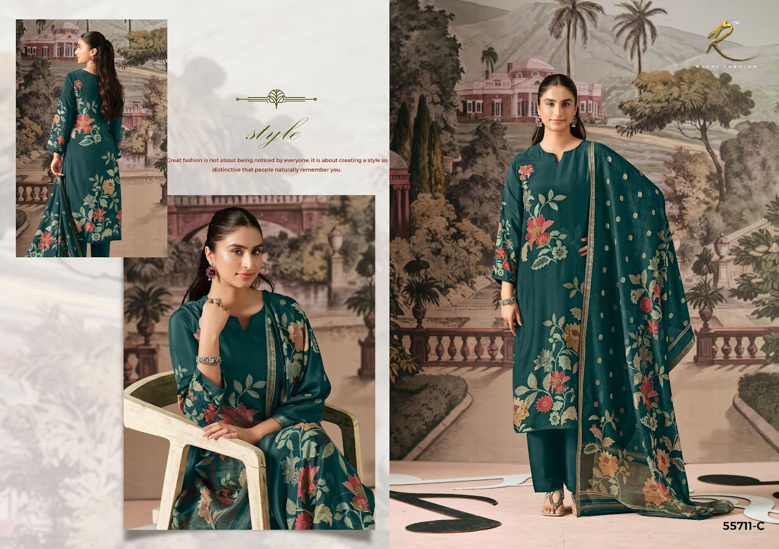 Mehmaan Nawazi Rakhi Fashion Bemberg Pant Style Suits Wholesaler