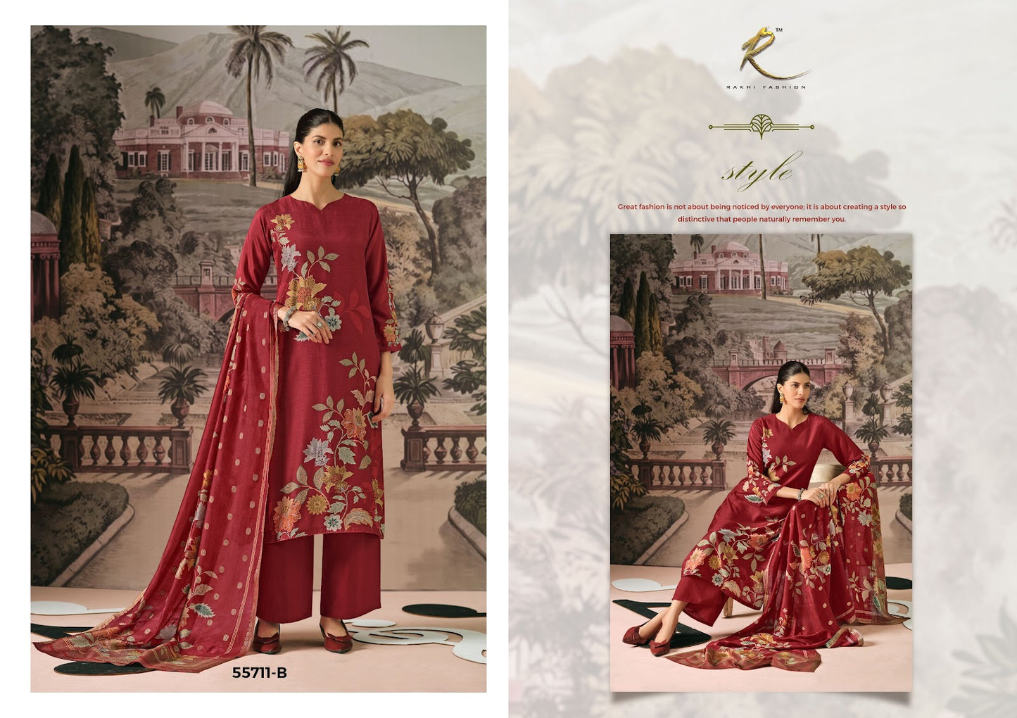 Mehmaan Nawazi Rakhi Fashion Bemberg Pant Style Suits Wholesaler