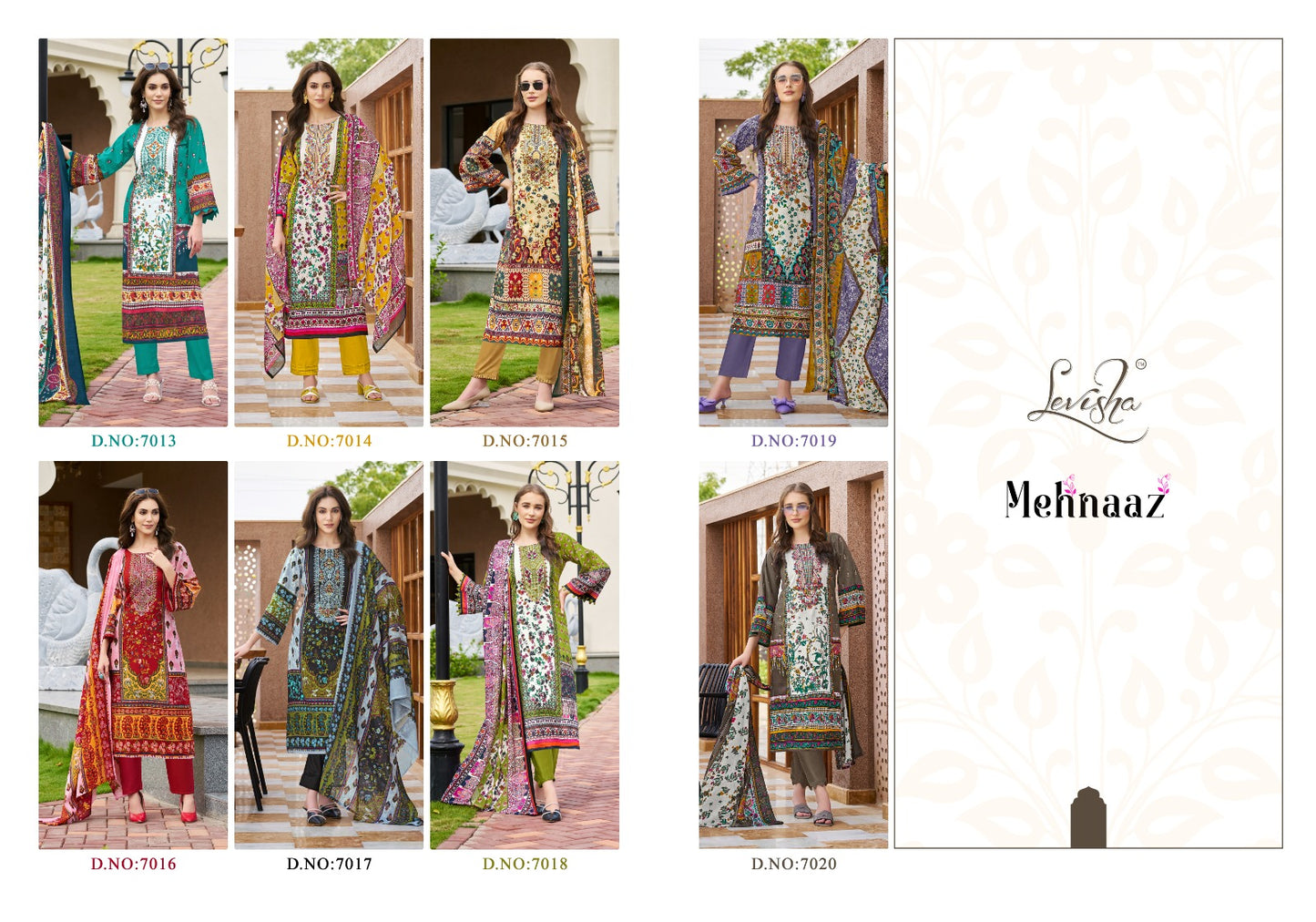 Mehnaaz Levisha Cambric Cotton Karachi Salwar Suits Wholesale Rate