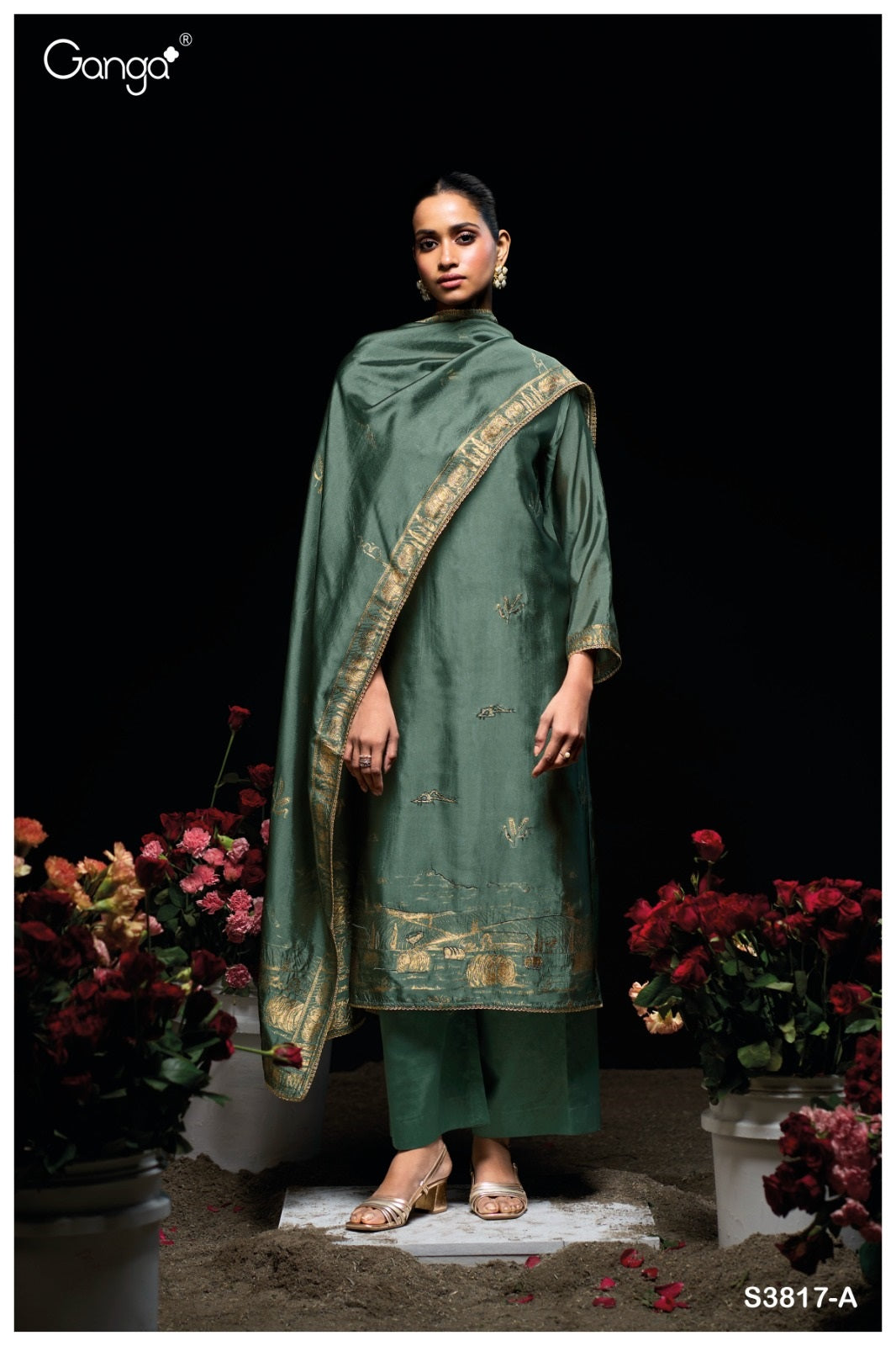 Mehnaz 3817 Ganga Premium Viscose Plazzo Style Suits Wholesaler Gujarat
