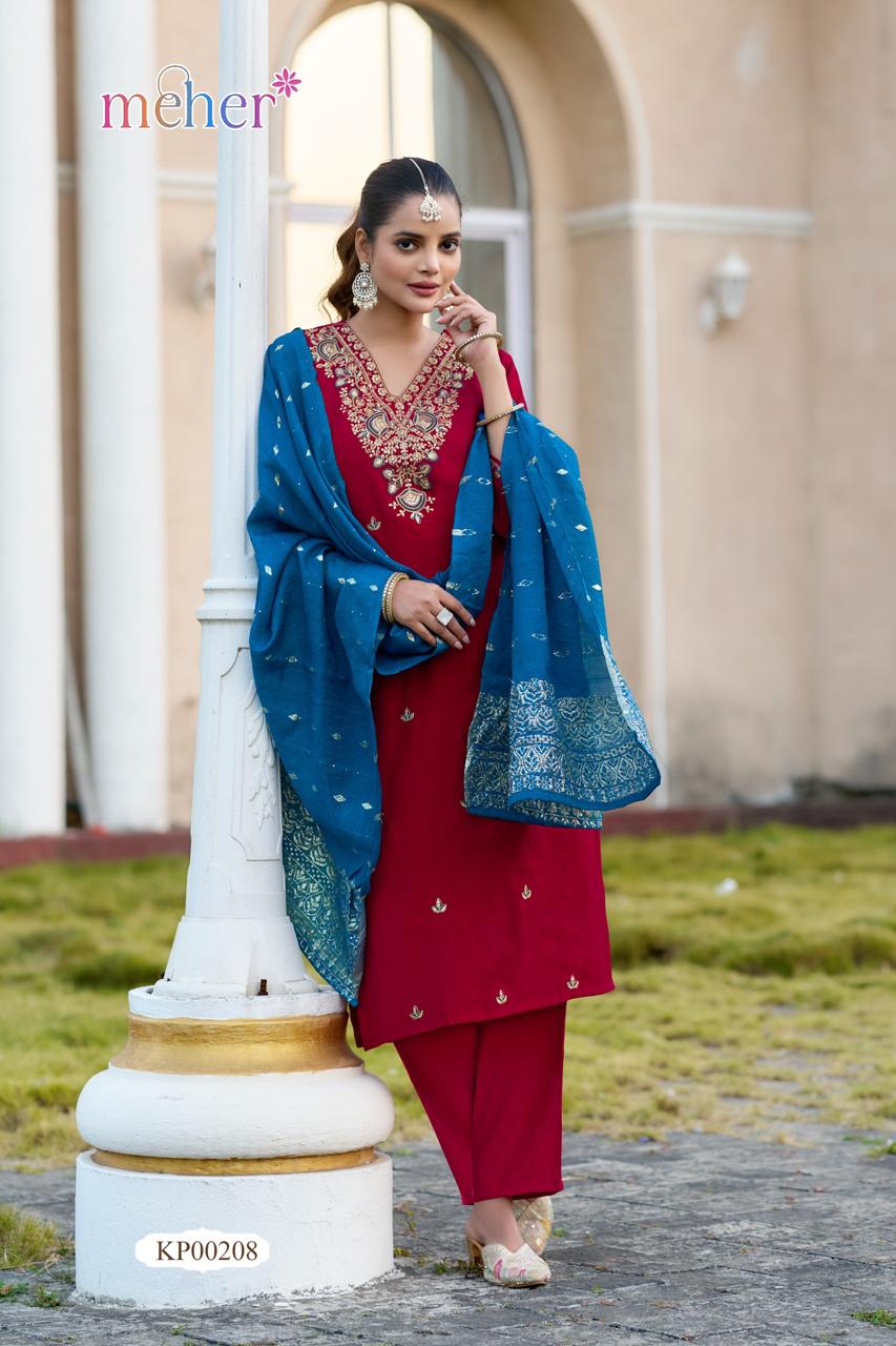 Mehnaz Meher Vertican Readymade Pant Style Suits Exporter
