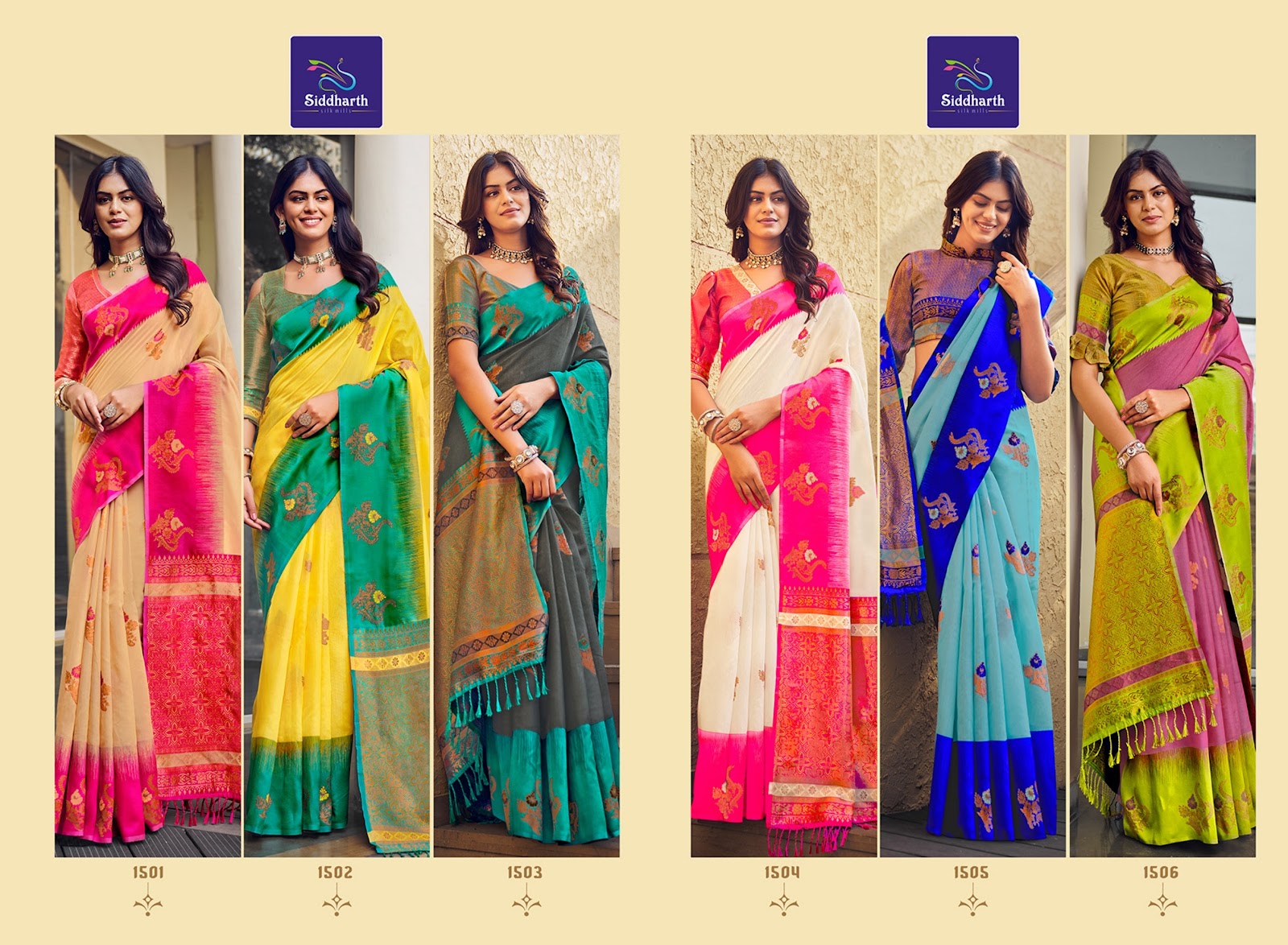 Mehndi Siddharth Silk Sarees Exporter India